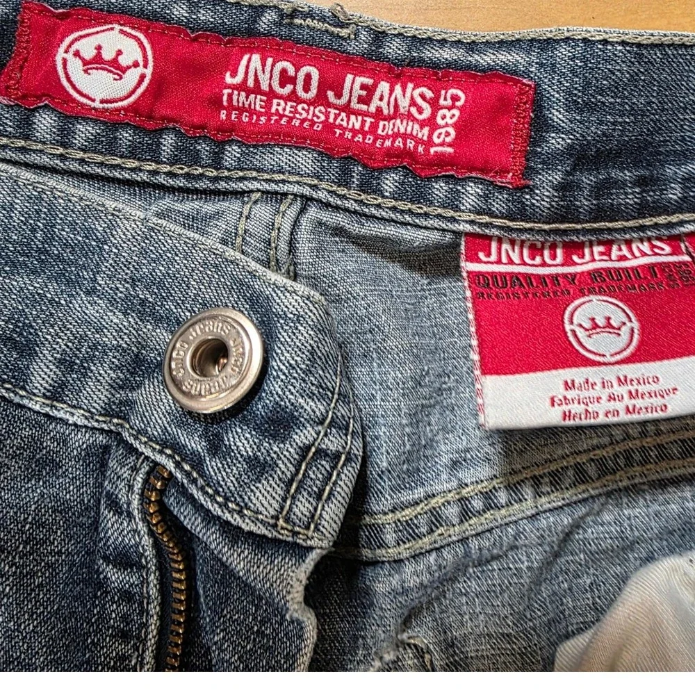 JNCO Vintage 90s / Y2K Tribal Cargo Jeans Men 34x32 Baggy Wide Leg Crown Logo